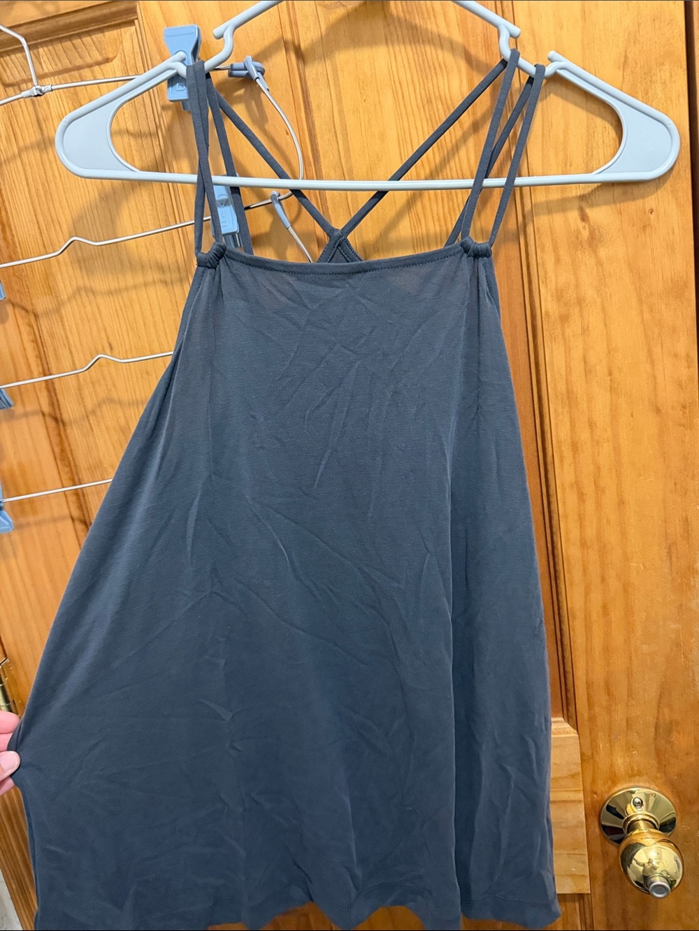 LOFT Charcoal Gray Strappy Tank Top